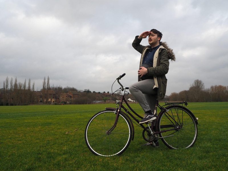 Louis learns to ride a bicycle
